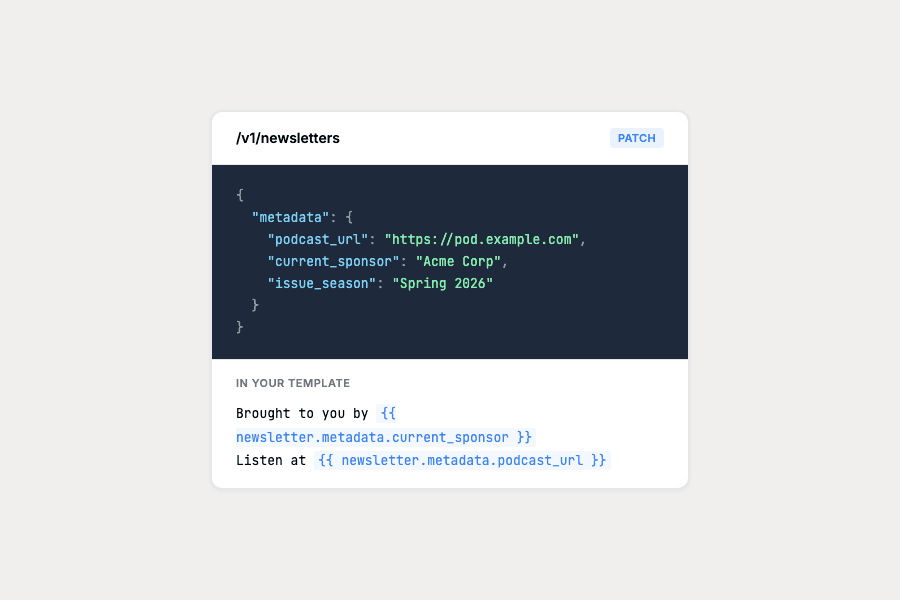 Use newsletter metadata in your emails