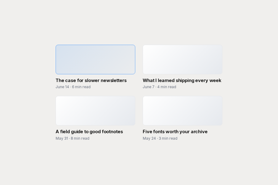A two-column archive index for the Modern theme