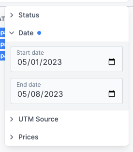 A screenshot showing the new date filter in the subscriber list interface